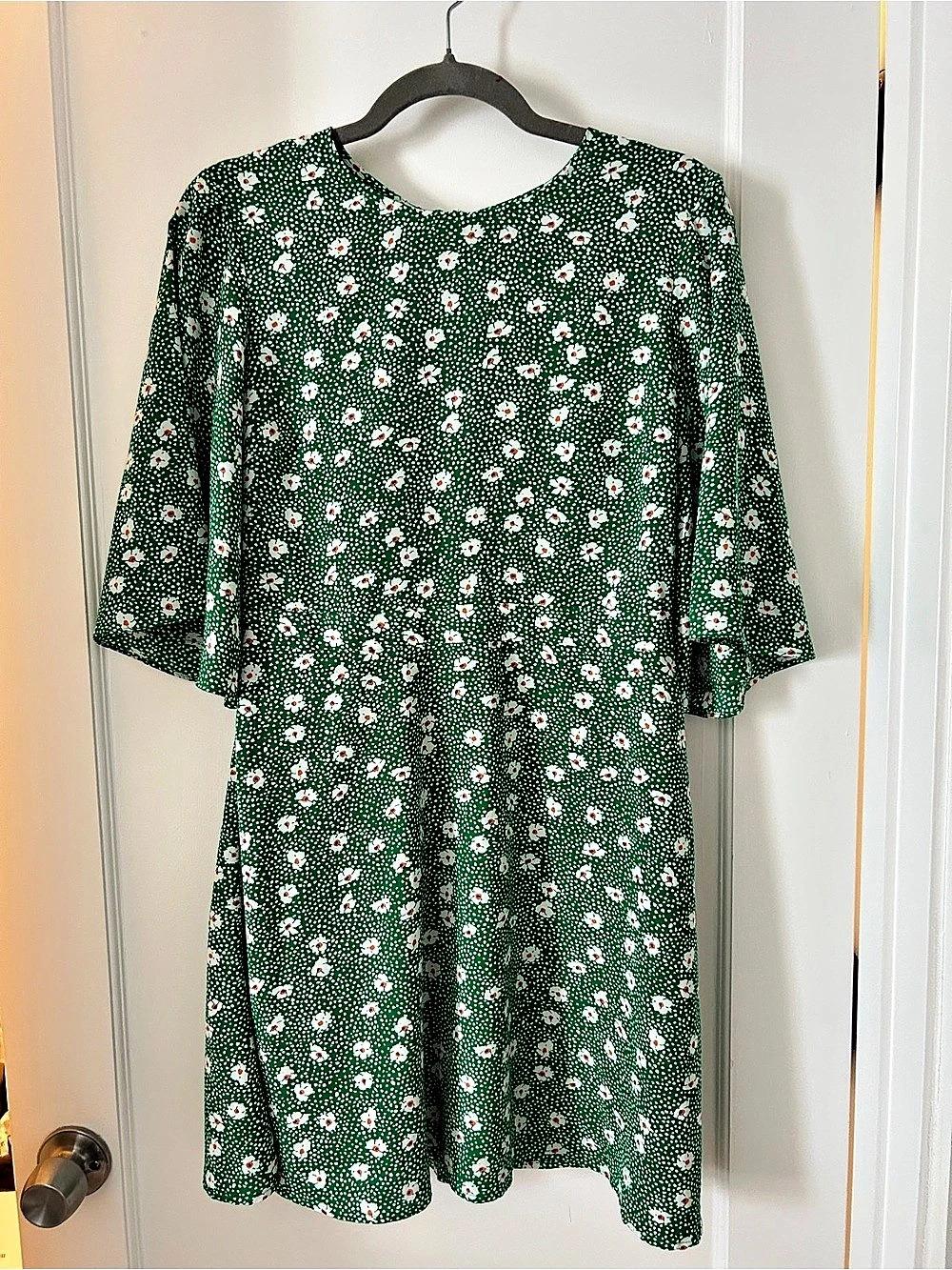 Traffic People Floral Mini Dress in Green & White